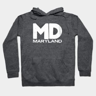 MD Maryland State Vintage Typography Hoodie